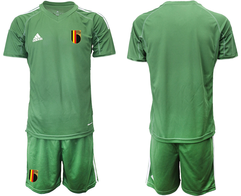 Men 2021 European Cup Belgium green goalkeeper Soccer Jerseys2